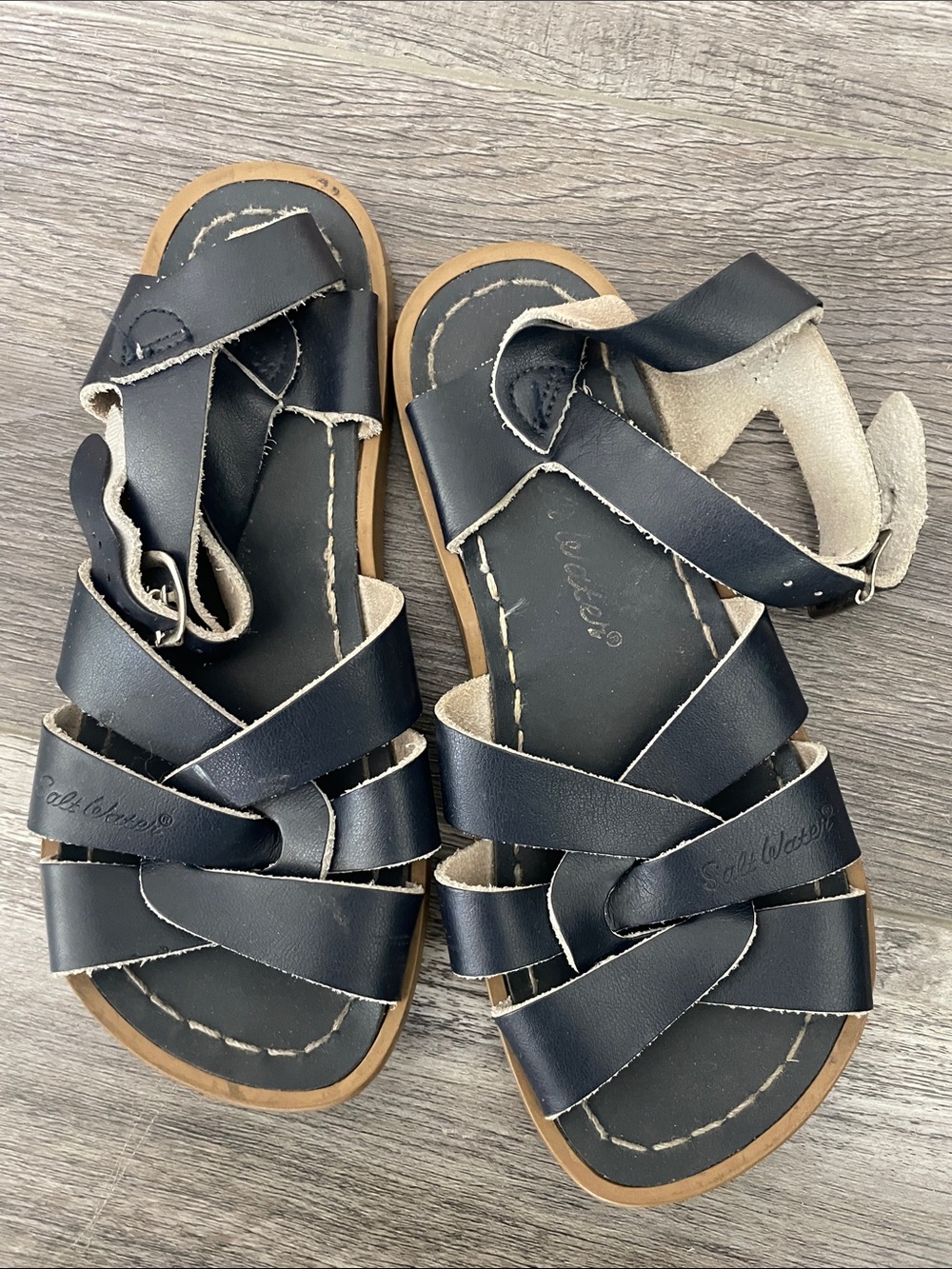 Kids Black Strappy Sandals